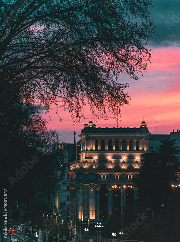 sunset view of the city of Madrid