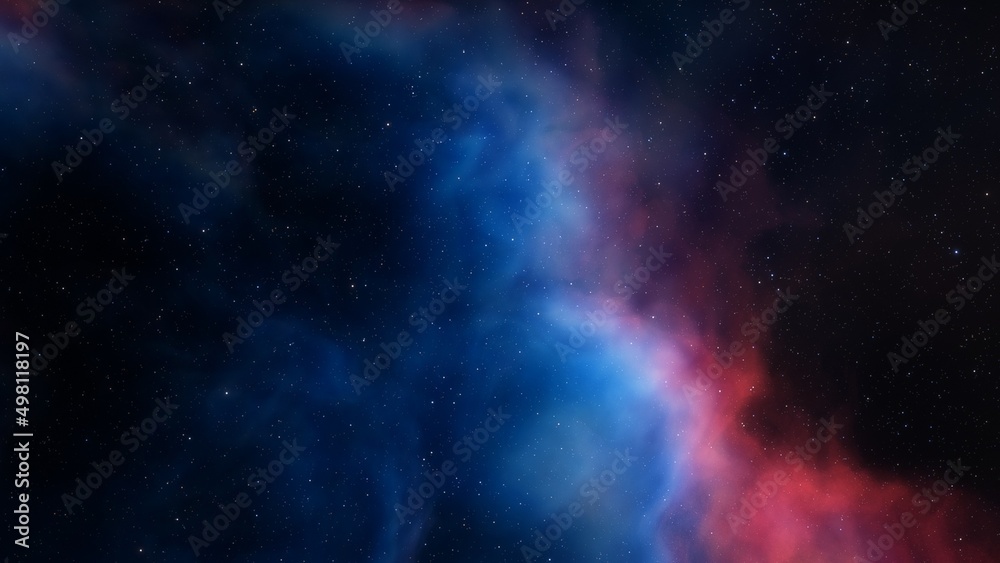 science fiction illustrarion, colorful space background with stars	
