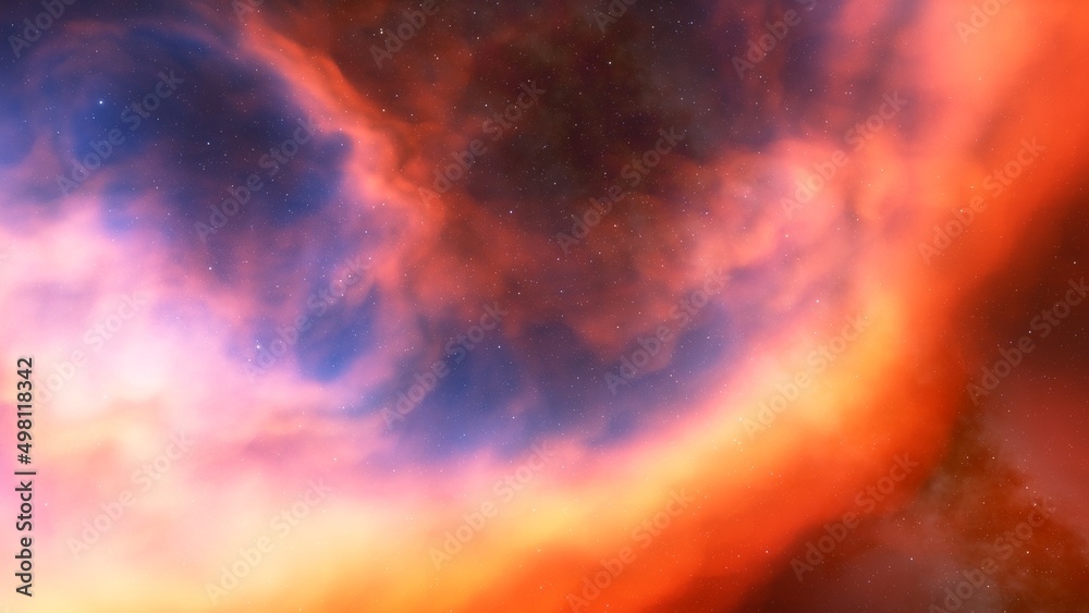 Obraz premium science fiction illustrarion, colorful space background with stars 