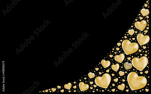 3d gold hearts Design backgrounds for Greeting card and banner 