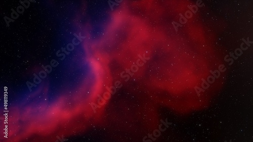 Space background with realistic nebula and shining stars. Colorful cosmos with stardust and milky way. Magic color galaxy. Infinite universe and starry night. 3d Render