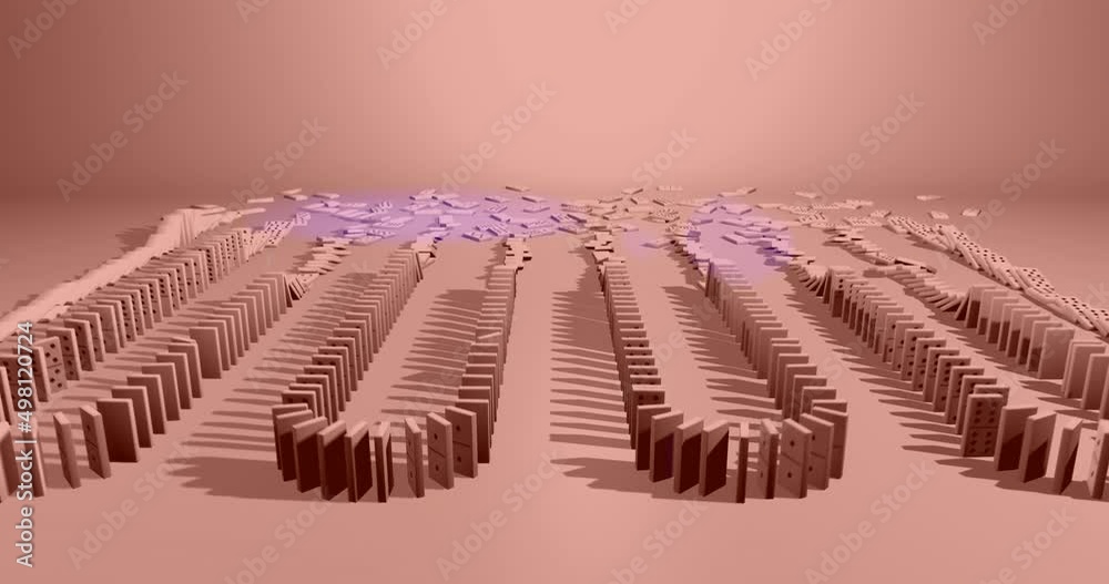 The domino effect in pink color