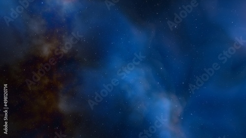 nebula gas cloud in deep outer space  science fiction illustrarion  colorful space background with stars 3d render  