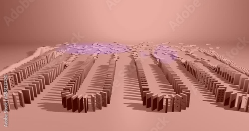 The domino effect in pink color
