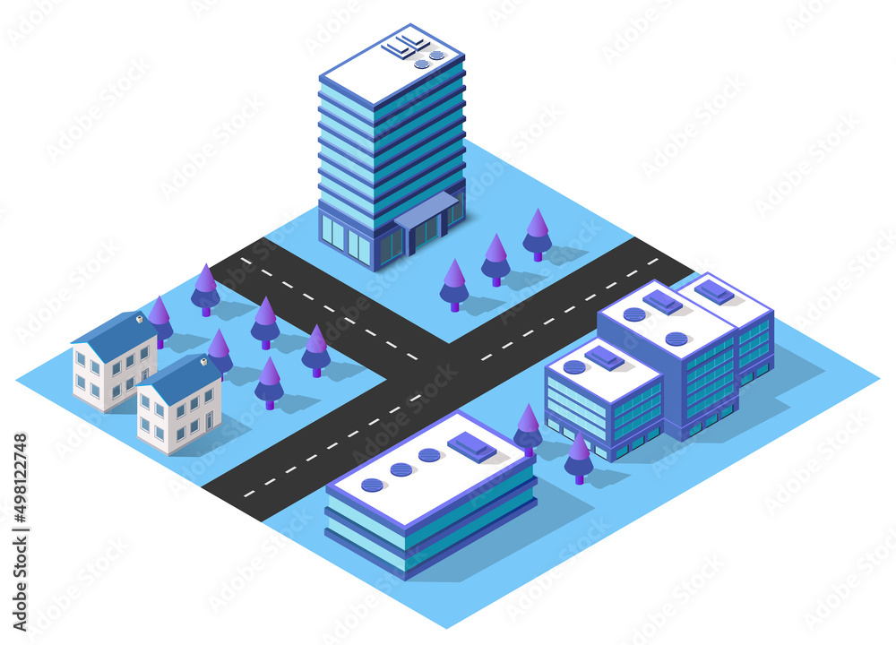 City urban area map Isometric vehicles 3D illustration architecture City urban area map Isometric vehicles 3D illustration architecture