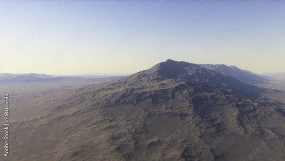 Fototapeta premium Rocky surface of the alien planet 