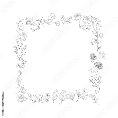 floral frame template for design.