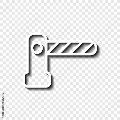 Barrier simple icon vector. Flat desing. White with shadow on transparent grid.ai