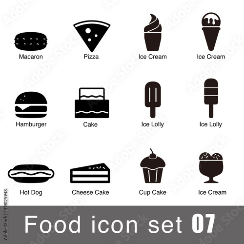 Supermarket Sweet food and fast food icon set design, vector illustration