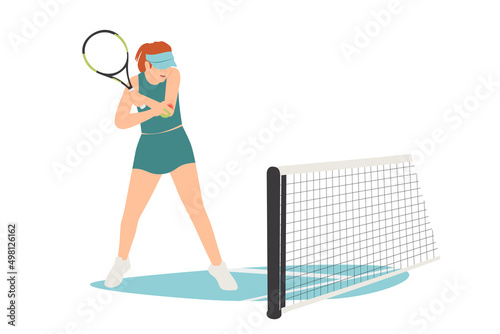Injured Tennis Player Sprained Elbow Vector Illustration