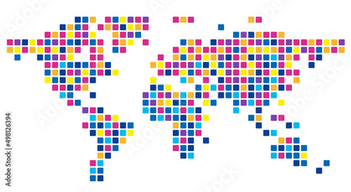 Mosaic map of the world