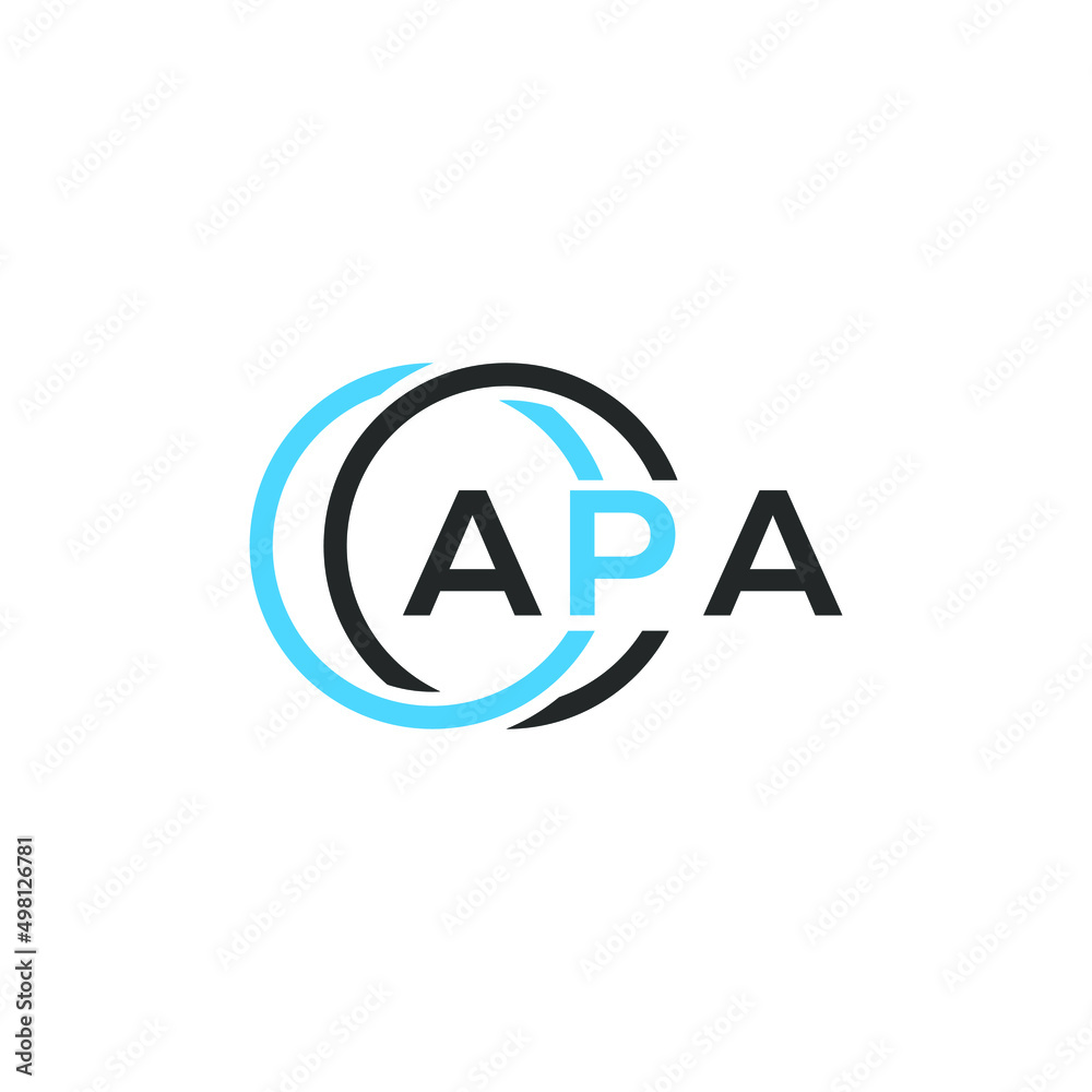 APA logo monogram isolated on circle element design template, APA letter logo design on white background. APA creative initials letter logo concept.  APA letter design. - obrazy, fototapety, plakaty 