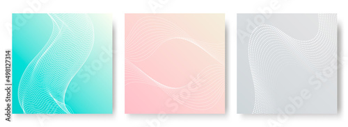 Minimal dynamic covers design with wavy simple lines. Abstrac striped wave background.