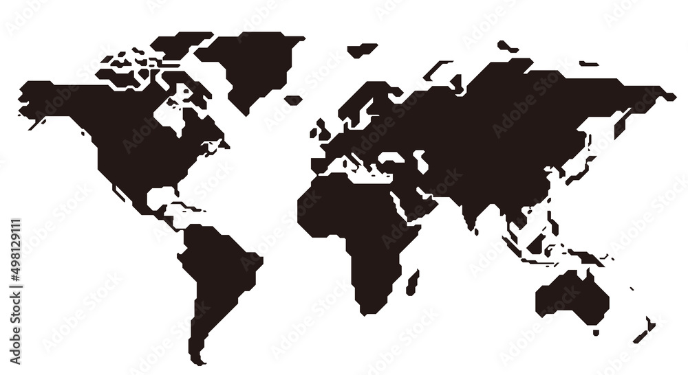Minimalist straight line map of the world, vector background Minimalist straight line map of the world, vector background