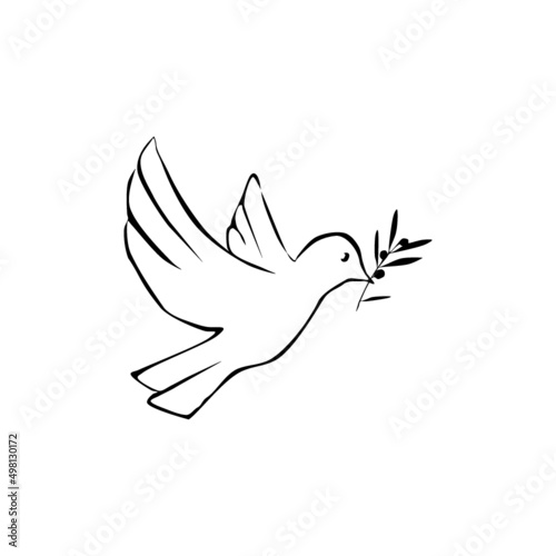 Freedom dove icon isolated on white background