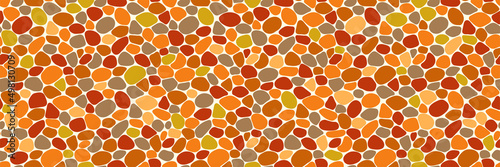 Pebble seamless pattern vector illustration. Stone repeat texture for landscape gardening outdoor and indoor interiors. sandstone pavement, shingle beaches, cobbled template wallpaper. Brown color