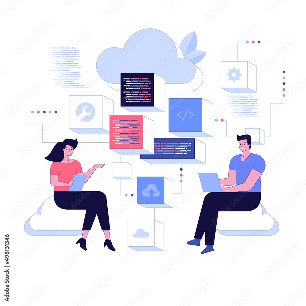 Back end development abstract concept vector illustration. Software ...