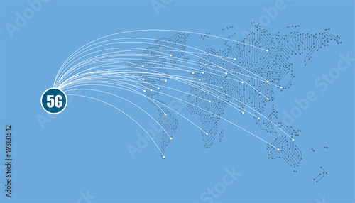 5G 5th generation mobile network wireless Systems in the world. Wireless Technologies and Mobile Networks