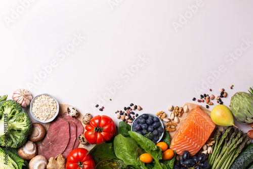 Stampa su tela Assortment of healthy food for clean eating flexitarian mediterranean diet