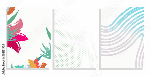floral vector background covers set