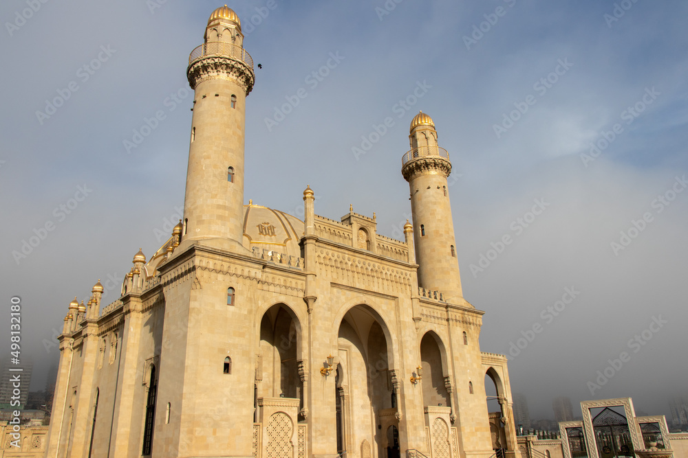 Tezepir Mosque in Baku. Famous buildings of Baku city.