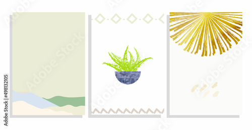 floral, aloe vector background covers set   