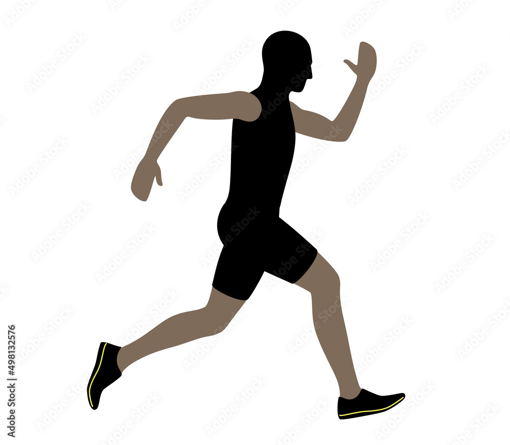 Fototapeta premium Sprinter are running, flat design vector illustration