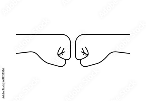 Two men fighting with fists, vector illustration