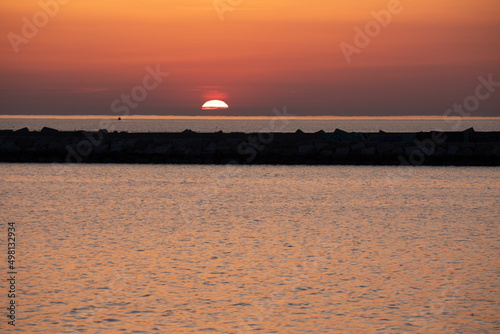 san benedetto del tronto alba al molo sul mare photo