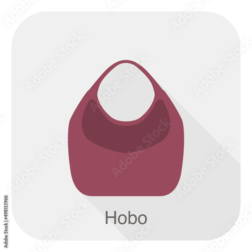 Fashion girl's handbag series, vector illustration, hobo bag
