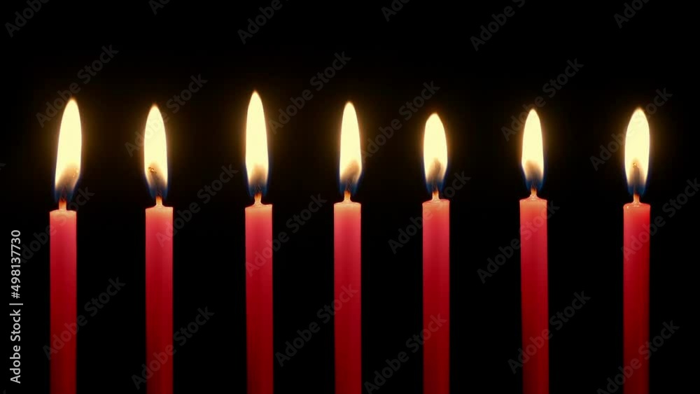 Red Candles Burning In A Row