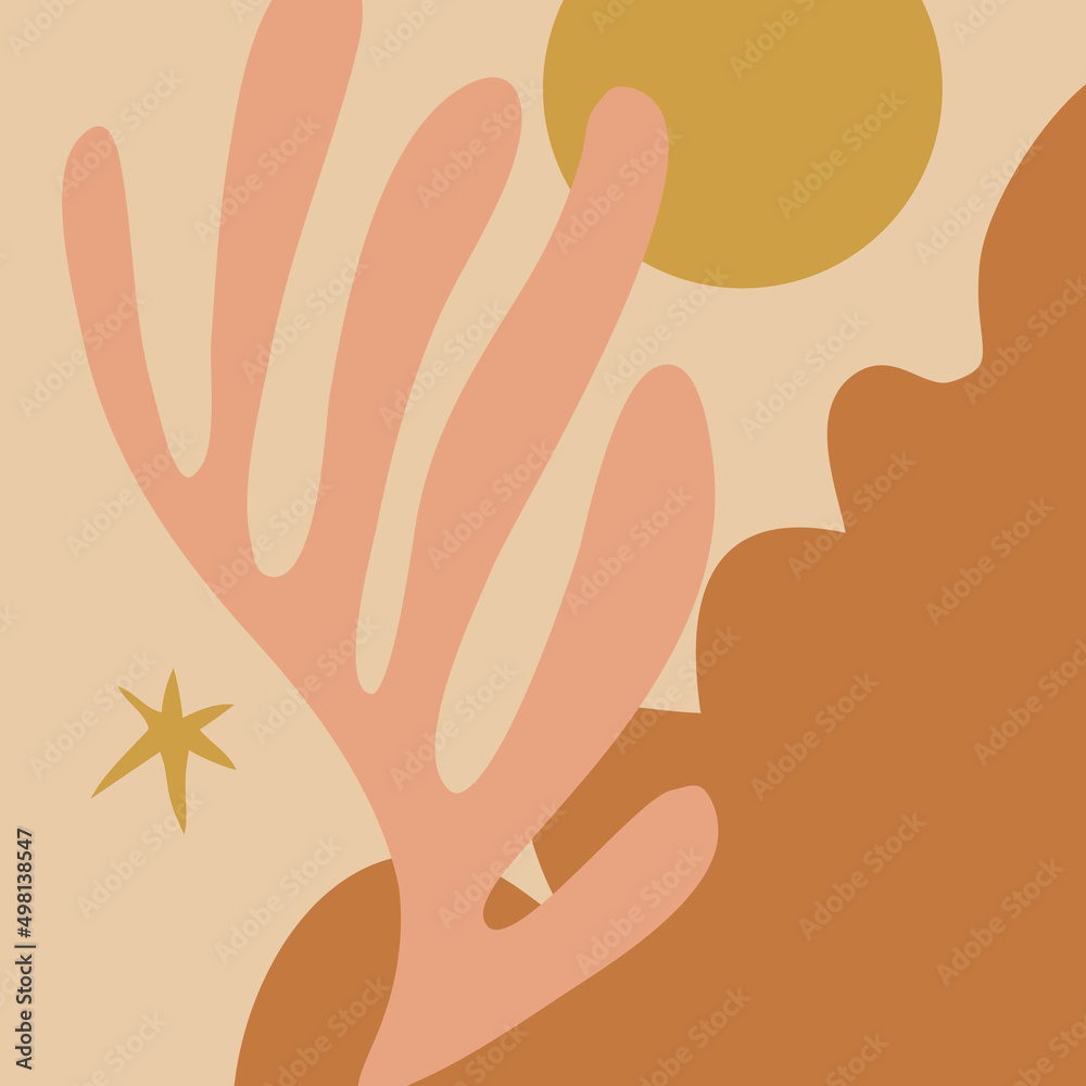 Obraz premium Terracotta coral art print abstract modern warm boho earthy color abstraction