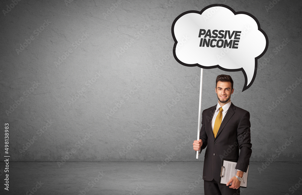 business person in casual holding road sign business person in casual holding road sign