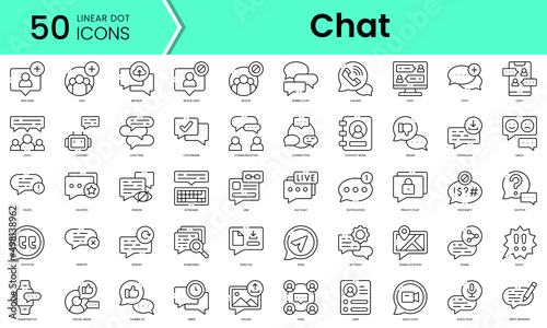 Set of chat icons. Line art style icons bundle. vector illustration