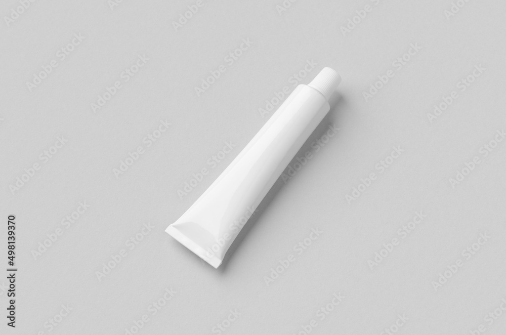 White metal cream tube mockup. White metal cream tube mockup.