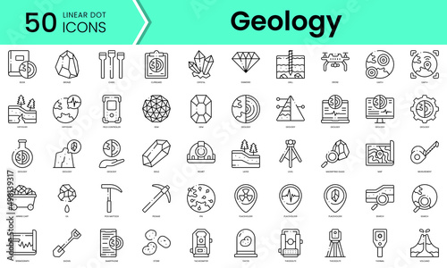 Slika na platnu Set of geology icons