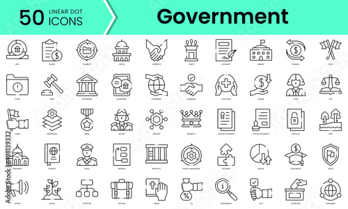 Set of government icons. Line art style icons bundle. vector illustration photo