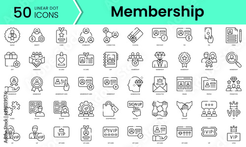 Set of membership icons. Line art style icons bundle. vector illustration photo