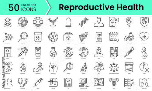 Set of reproductive health icons. Line art style icons bundle. vector illustration