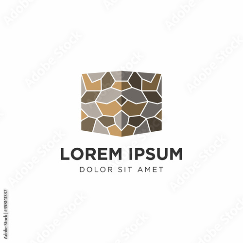Bricks stone logo icon. isolated on white background. Vector illustration.