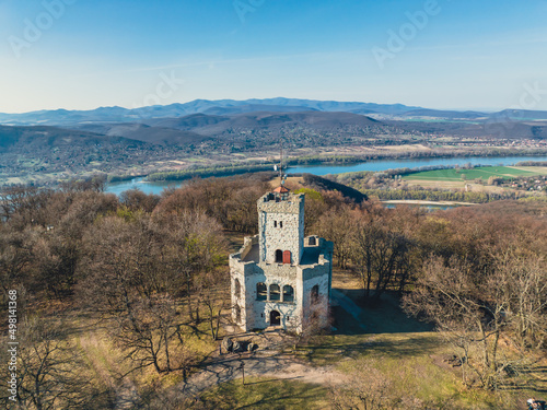 Hungary - Lookout tower, view tower "Kék Villám" tower, famous lookout tower top of the Visegrad/Pilis hills