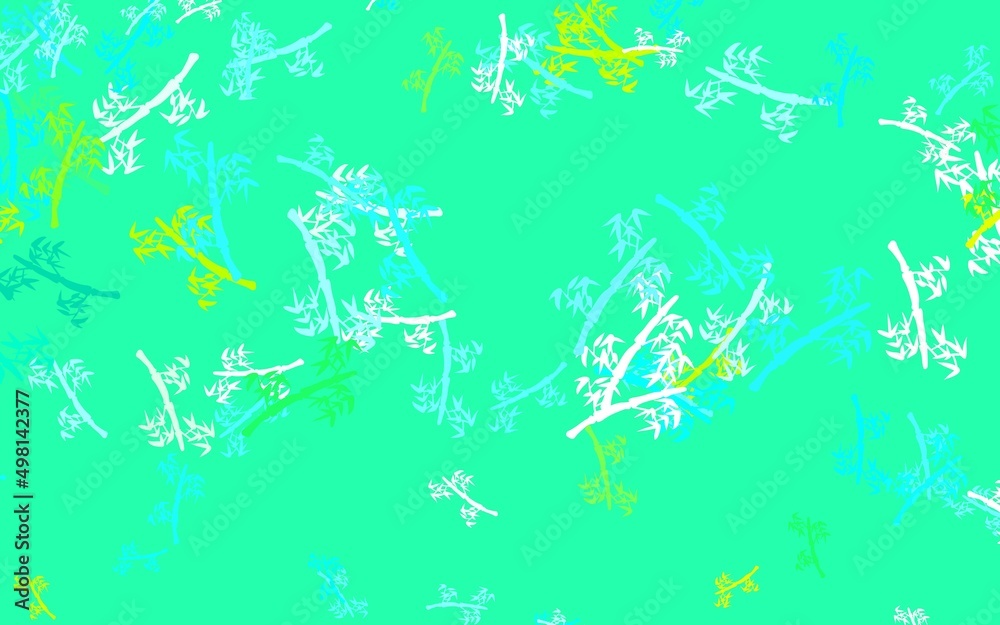 Light Blue, Green vector abstract background with branches.