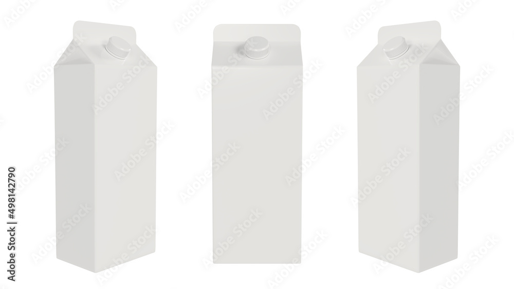 3D render package for milk with cover 3D render package for milk with cover