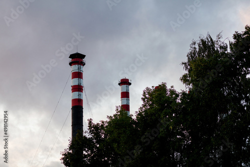 industrial pipe against sky