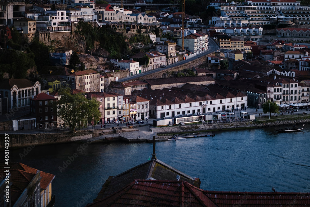  View of the Douro River and Ribeiro in Porto, Portugal.