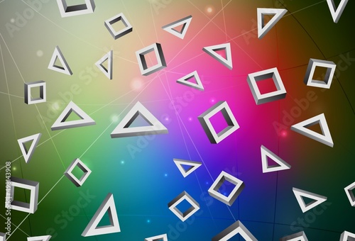 Dark Pink, Green vector background with rectangles.