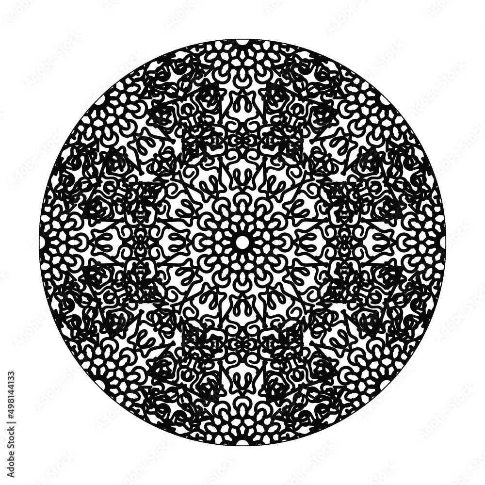 Circular pattern mandala art decoration elements