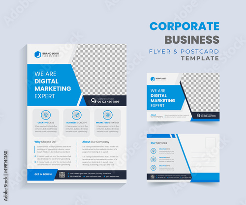 corporate business flyer and postcard template design