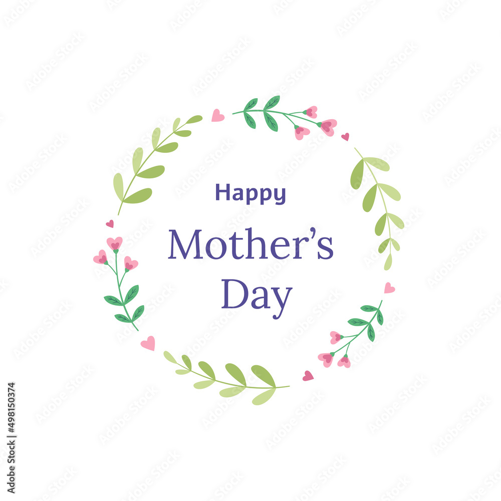 Greeting card, banner Happy Mother's Day. Vector illustration on a white background with flowers. Greeting card, banner Happy Mother's Day. Vector illustration on a white background with flowers.