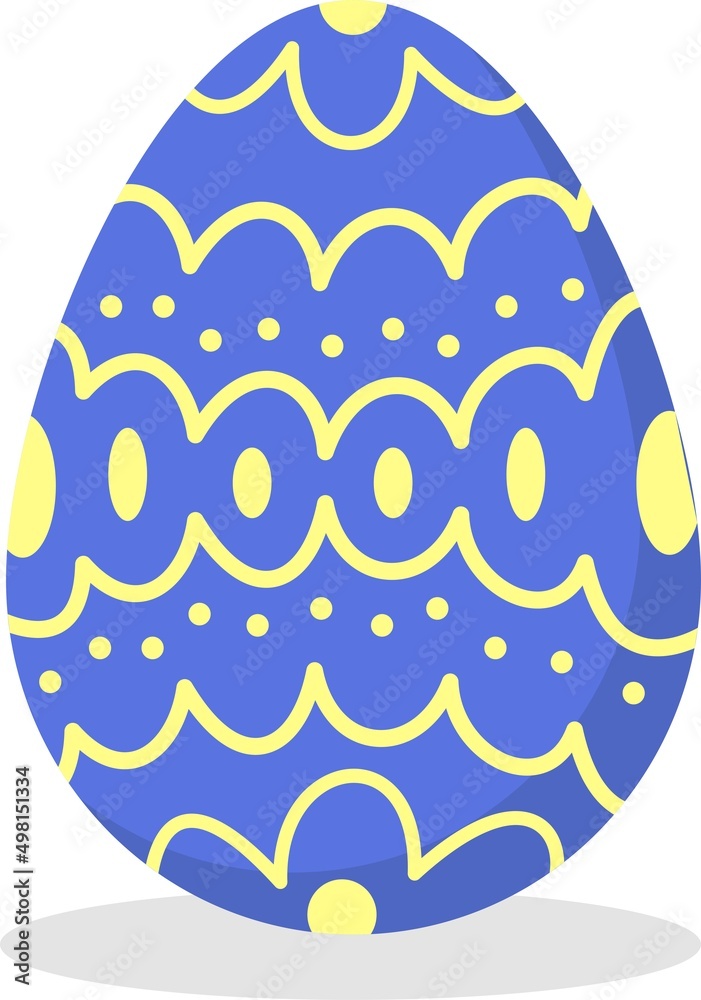 Cute blue Easter egg. Vector illustration of Easter decorative eggs Cute blue Easter egg. Vector illustration of Easter decorative eggs